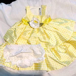 12m old Yellow Checkered Dress